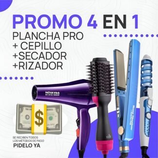 Combo Secador+Plancha+Cepillo+Rizador