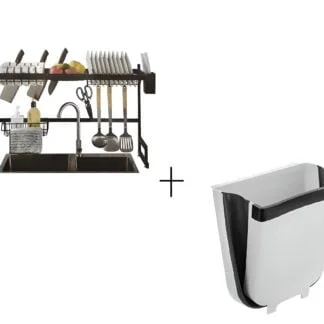 Kit Escurridor de Platos 65cm+Basurero Plegable