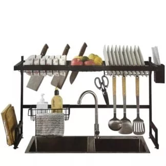 Kit Escurridor Multifuncional de 65 cm+Set de Cuchillos 6 Pz
