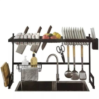 Kit Escurridor Multifuncional de 65 cm+Set de Cuchillos 6 Pz