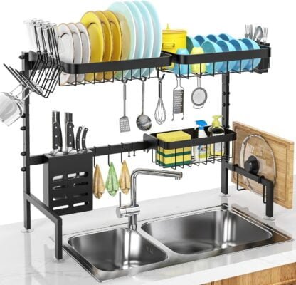 Kit Escurridor Multifuncional de 65 cm+Set de Cuchillos 6 Pz - Imagen 4