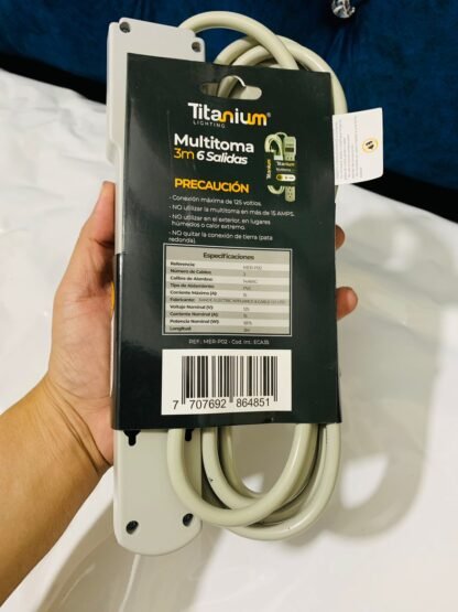 Multitoma Eléctrica de 6 Salidas x 90 cms - Imagen 2
