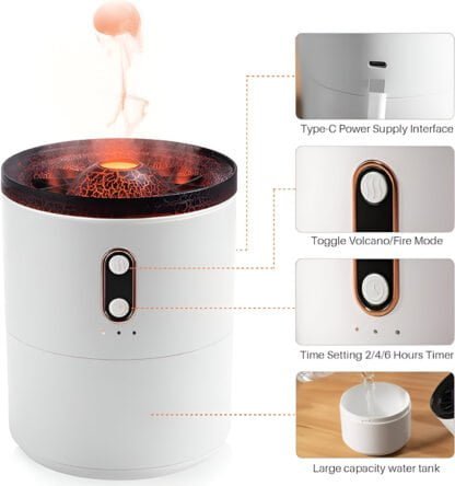Humidificador de Volcán Aromaterapéutico