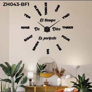 Reloj  Adhesivo para Pared con Frase de Tiempo