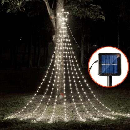 Estrella Cascada Solar Luces Led - Imagen 3