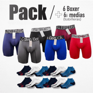6 Boxer Hombre+6 Medias Tobilleras