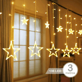 Cortina Extensión Estrellas 3mts Navidad