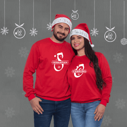 Buzo Saco Hoodie Nombre Familia Navidad c/u