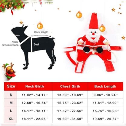 Traje de Navidad con Muñeco para Mascotas Talla S - Imagen 3