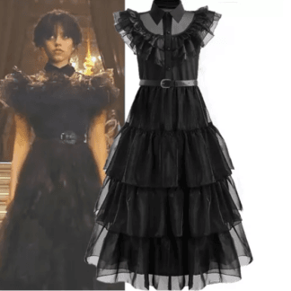 Vestido De Disfraz De Merlina Para Niñas